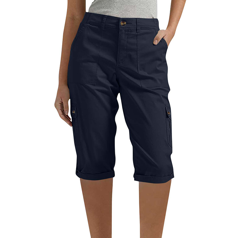 Women's Casual Cargo Capri Pants with Pockets