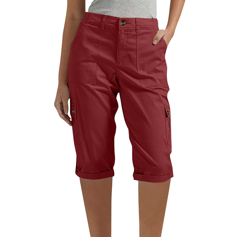 Women's Casual Cargo Capri Pants with Pockets