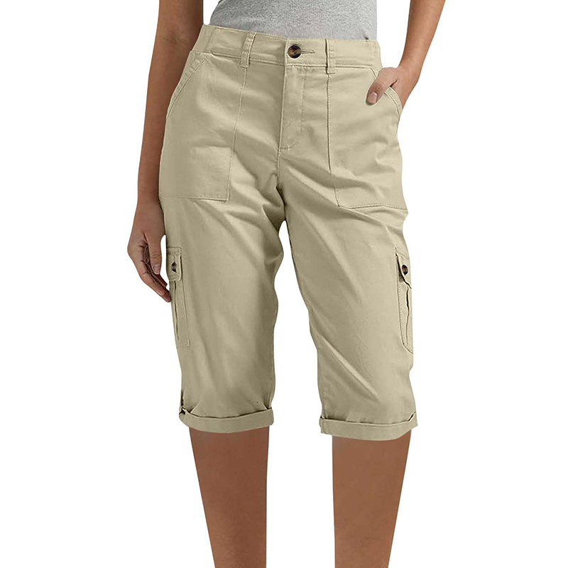 Women's Casual Cargo Capri Pants with Pockets