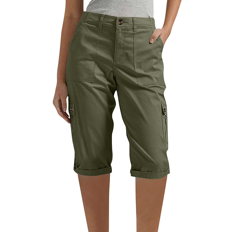 Women's Casual Cargo Capri Pants with Pockets