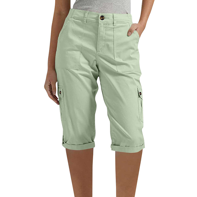 Women's Casual Cargo Capri Pants with Pockets