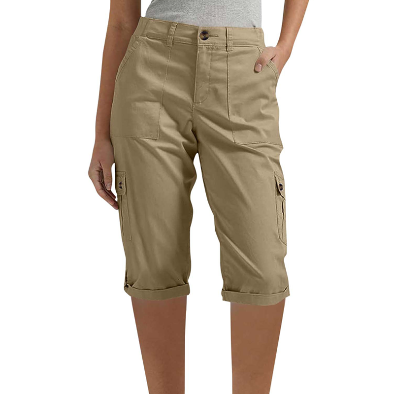 Women's Casual Cargo Capri Pants with Pockets