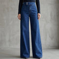 Damesjeans met hoge taille en wijde pijpen