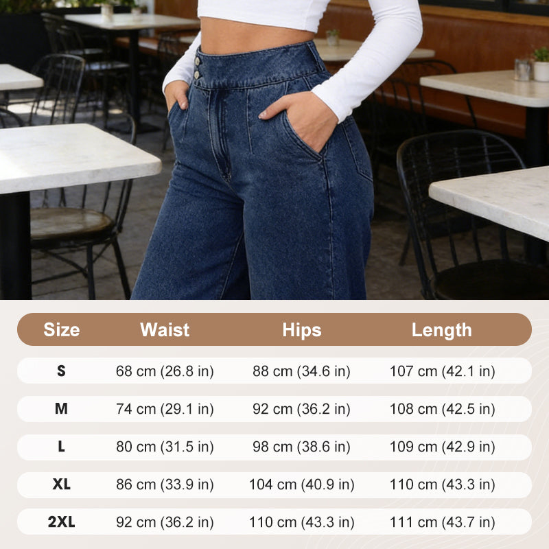 Damesjeans met hoge taille en wijde pijpen