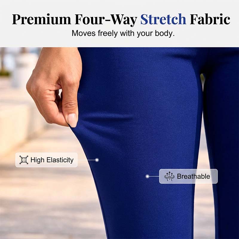 Elastische capribroek met buikcorrectie - hoge taille, 4-way stretch, elegante details