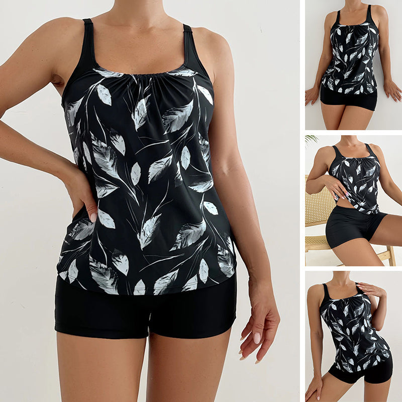 Bañador estampado de dos piezas ¨C control de abdomen, elasticidad en 4 direcciones y protección solar