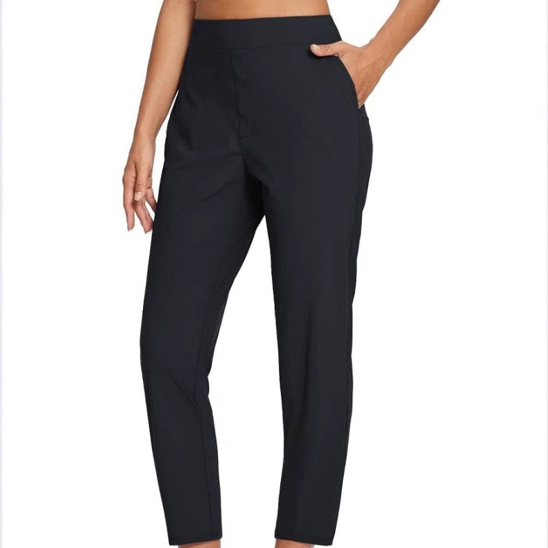 Pantalon taille haute à poches zippées ¨C ventre plat et extensible respirant
