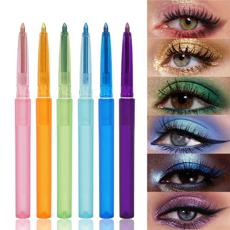Lápiz delineador de ojos con purpurina colorida a prueba de manchas gratis