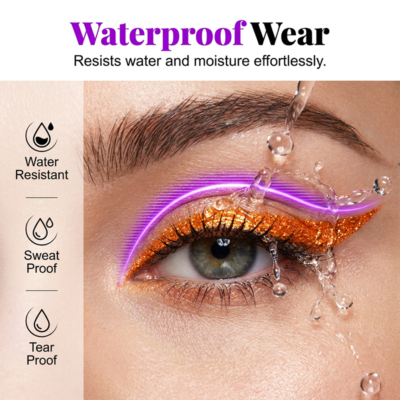 Lápiz delineador de ojos con purpurina colorida a prueba de manchas gratis