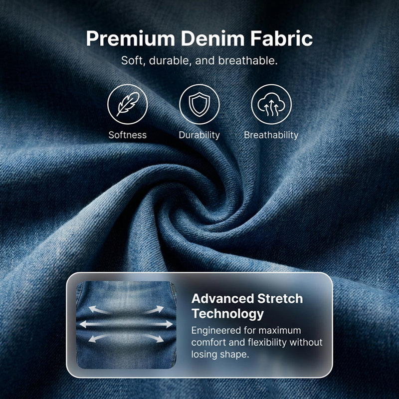 Denim jumpsuit met wijde pijpen en blote schouders