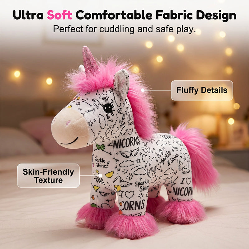 Kit DIY de peluche licorne à colorier