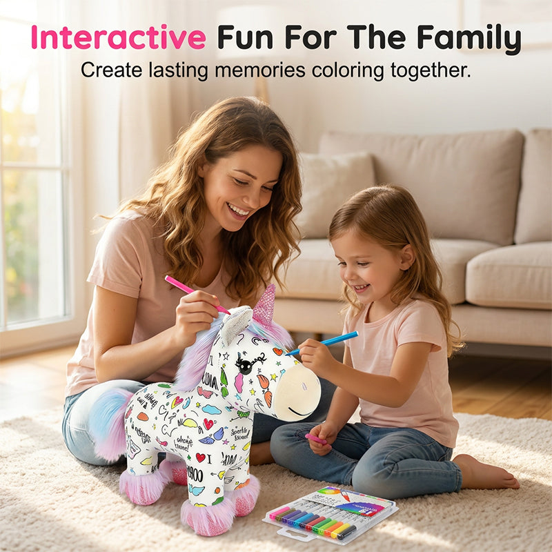 Kit DIY de peluche licorne à colorier