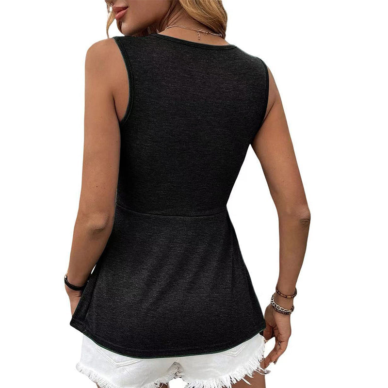 Top de tirantes elegante con escote en V y efecto estilizador
