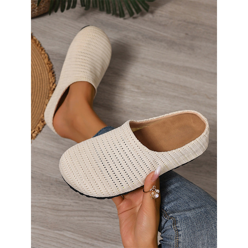Mules de punto transpirables para mujer, sin cordones