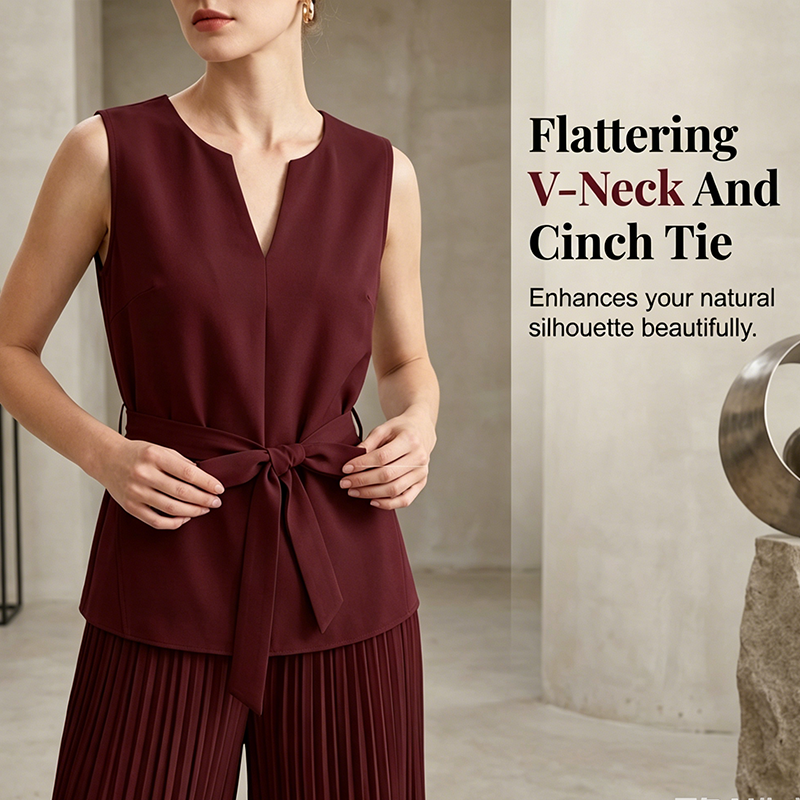 Women's Sleeveless Top & Pants 2-Piece Set