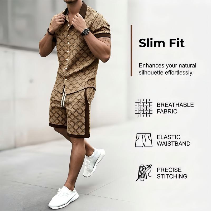 Conjunto de verano estampado de 2 piezas para hombre