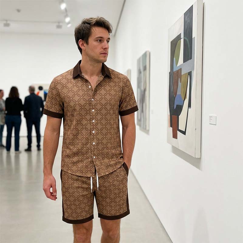 Conjunto de verano estampado de 2 piezas para hombre