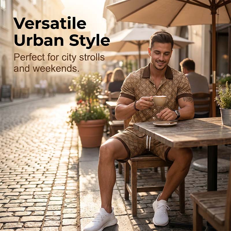Conjunto de verano estampado de 2 piezas para hombre