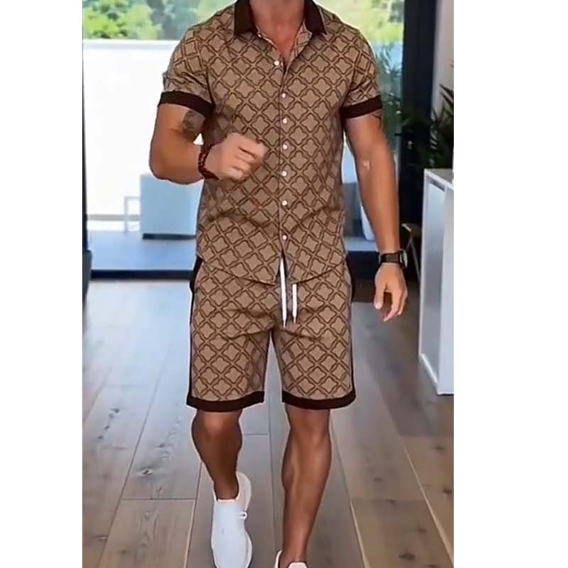 Conjunto de verano estampado de 2 piezas para hombre