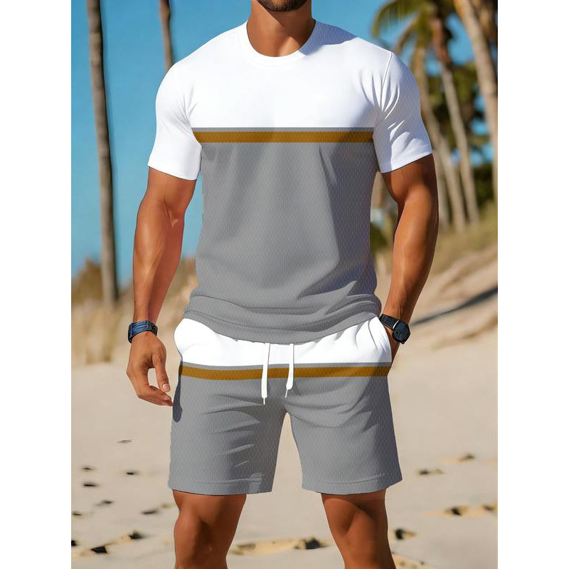 Heren zomerse sportset met kleurvlakken