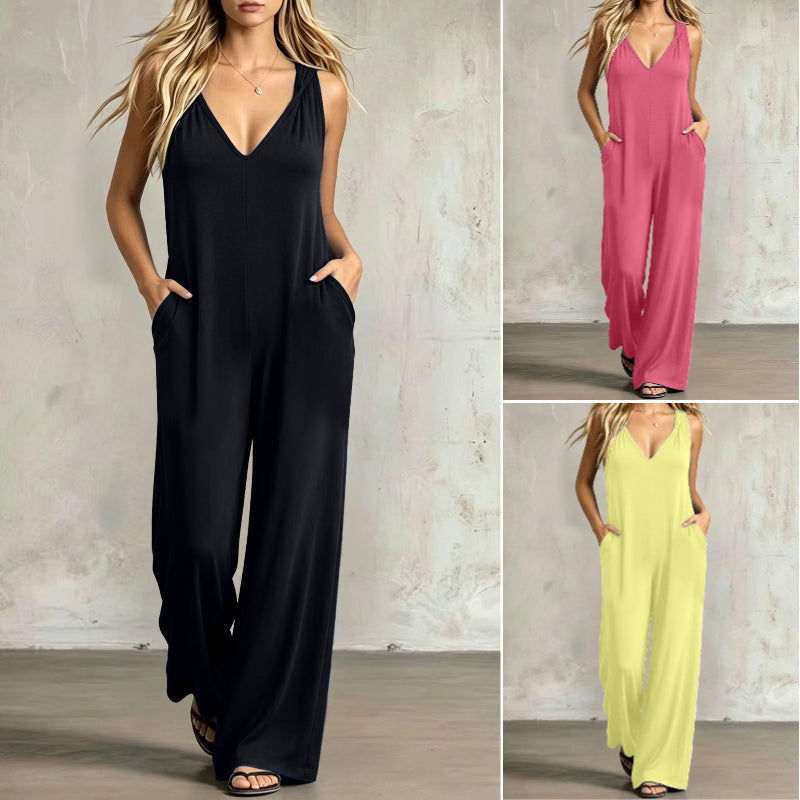 Moeiteloze zomerse jumpsuit voor dames met V-hals