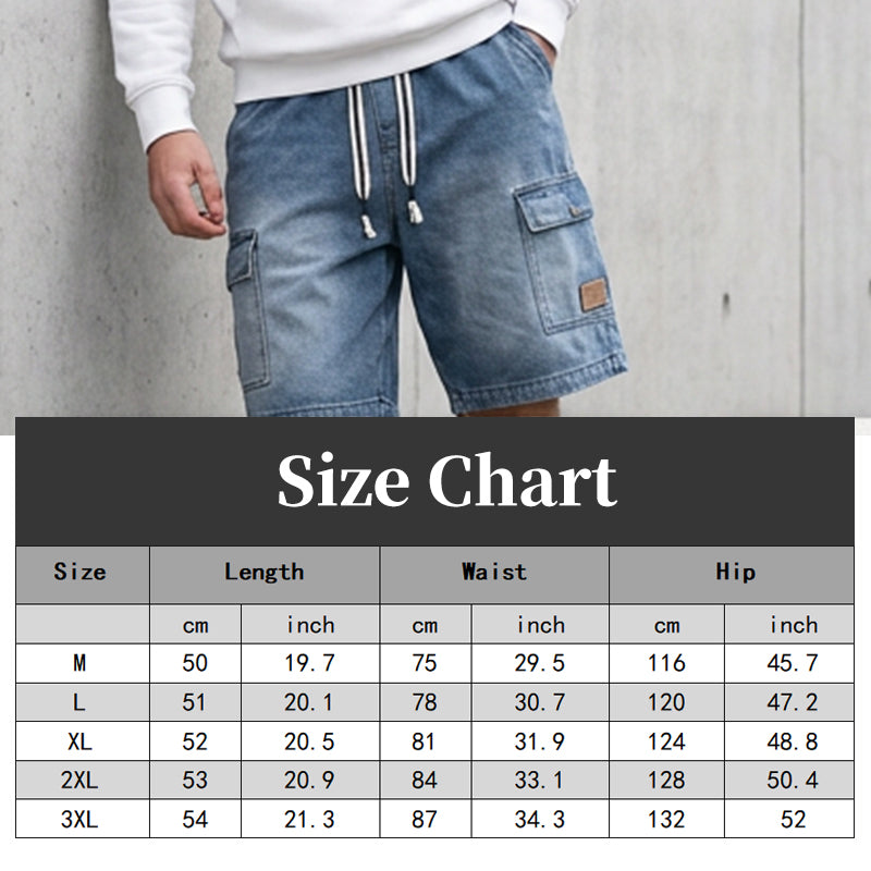 Pantalones cortos holgados de mezclilla de estilo urbano para hombre