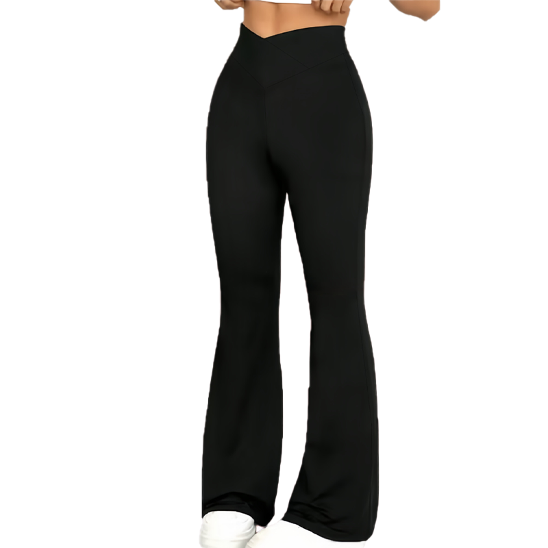 Pantaloni da yoga da donna a vita alta con incrocio