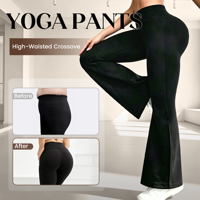 Pantaloni da yoga da donna a vita alta con incrocio