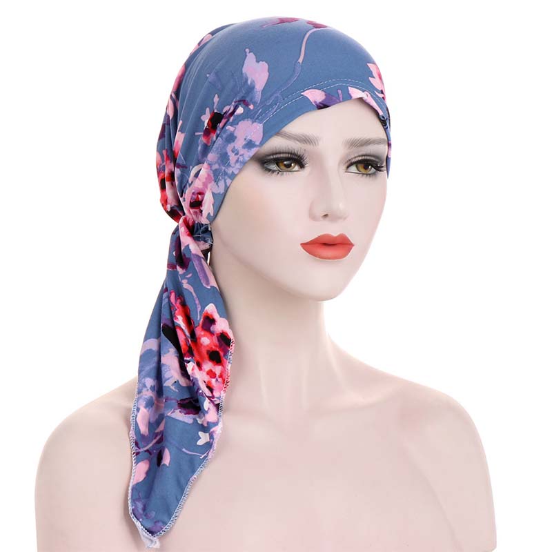 Women's Floral Pre-Tied Head Scarf Turban