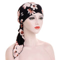 Pañuelo turbante floral preanudado para mujer