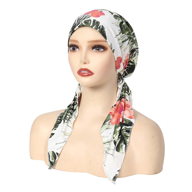 Women's Floral Pre-Tied Head Scarf Turban