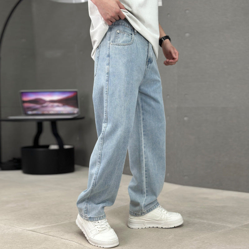 Pantaloni da uomo dalla vestibilità ampia e gamba dritta con tasche classiche
