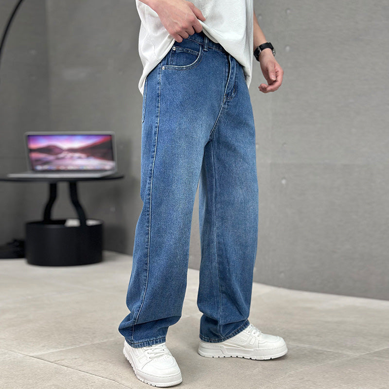 Pantaloni da uomo dalla vestibilità ampia e gamba dritta con tasche classiche