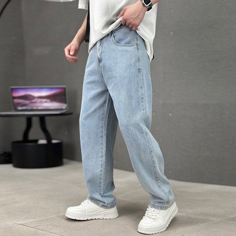 Pantaloni da uomo dalla vestibilità ampia e gamba dritta con tasche classiche
