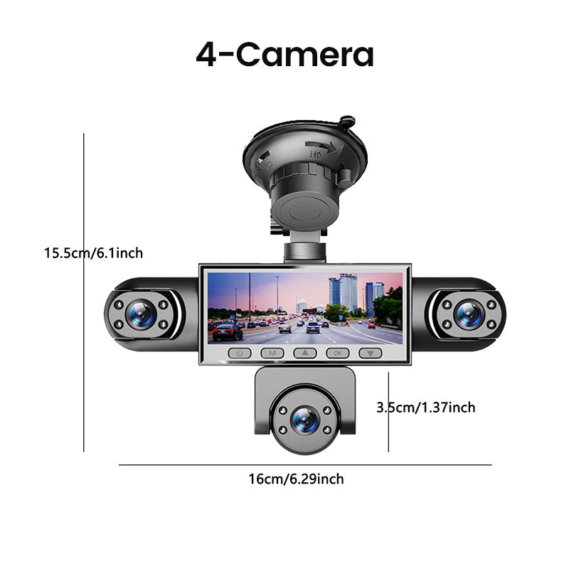 Panoramische dashcam met 5 camera's ¨C volledig zicht zonder dode hoeken