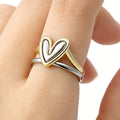Anillo de corazón en capas bicolor