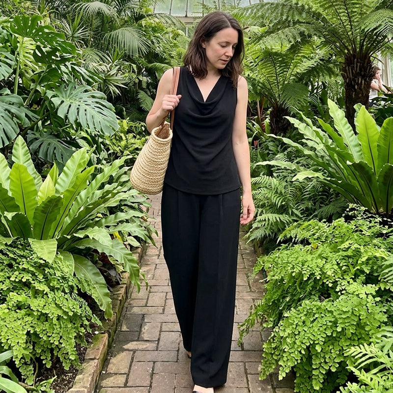 Elegant Cowl Neck Lounge Set