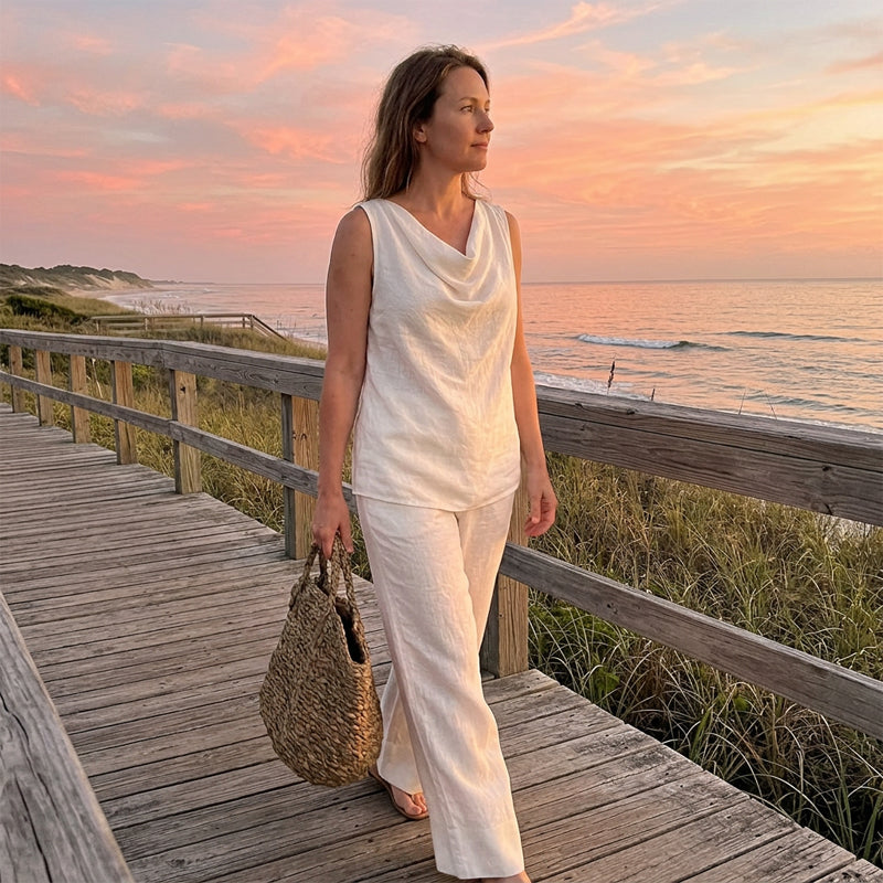 Elegant Cowl Neck Lounge Set