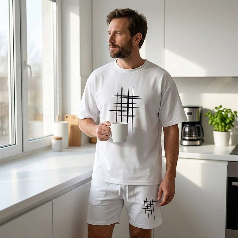 Conjunto de 2 piezas para hombre: camiseta informal y pantalones cortos