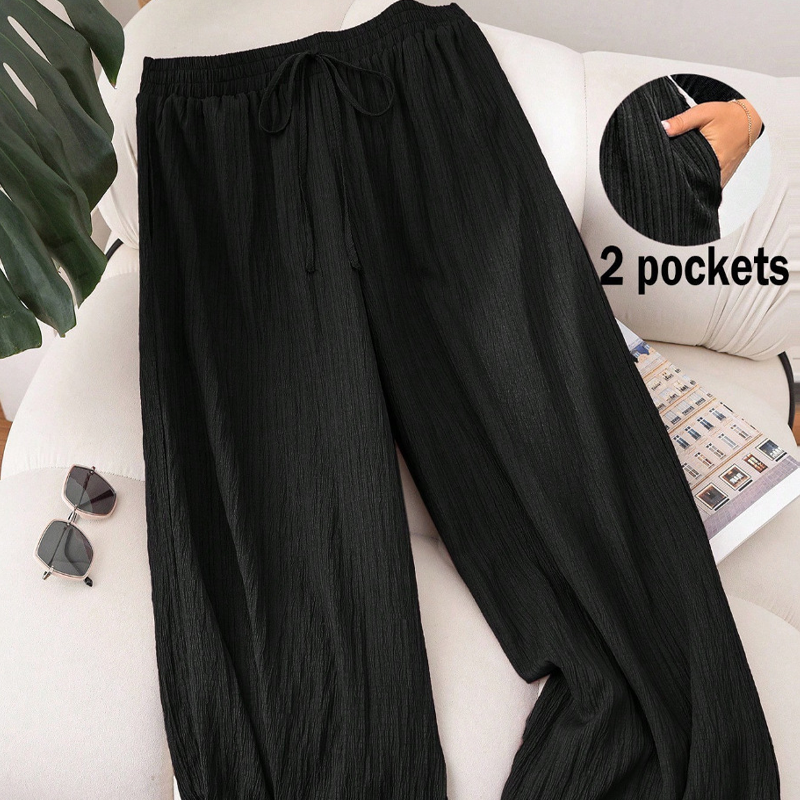 Pantaloni ampi e traspiranti da donna - vestibilità comoda, leggeri, comfort casual