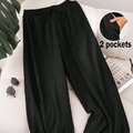 Pantaloni ampi e traspiranti da donna - vestibilità comoda, leggeri, comfort casual