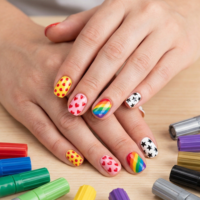 Set di penne a doppia punta per nail art - disegna come una professionista | impermeabili e ad asciugatura rapida | oltre 12 colori