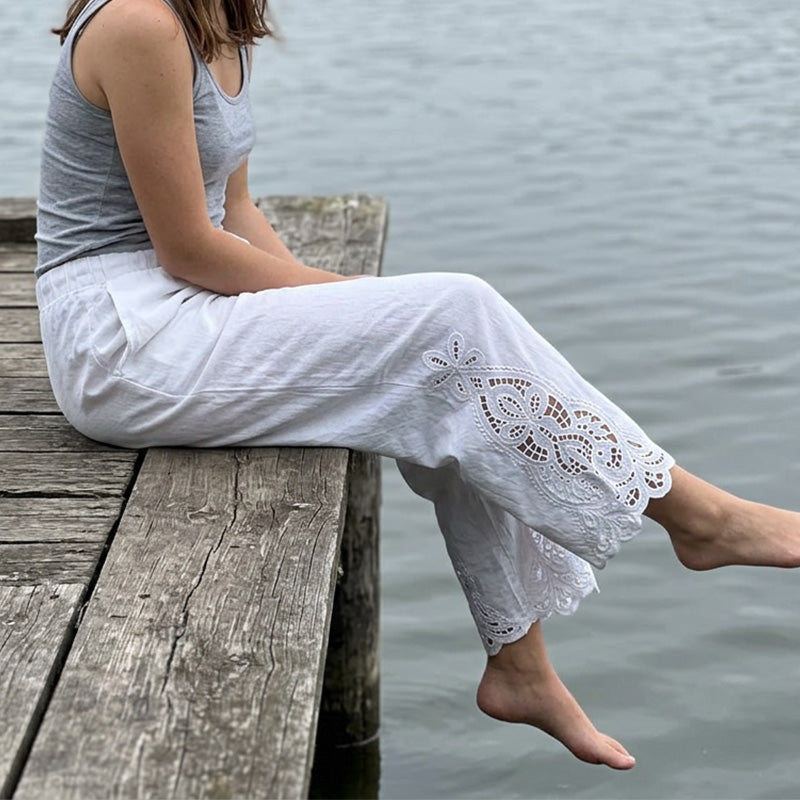 Pantaloni casual da donna traspiranti a gamba larga