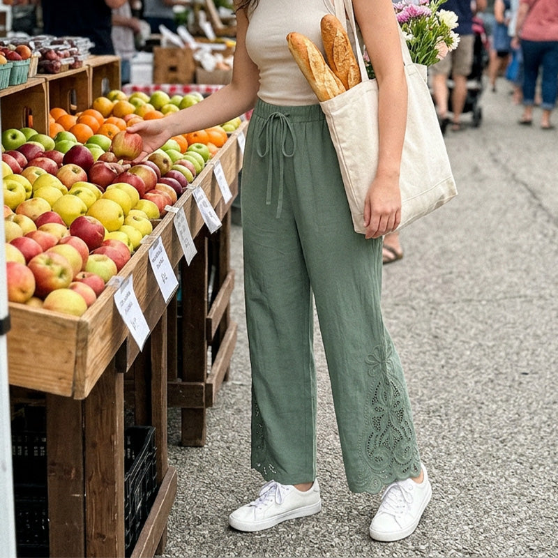 Pantaloni casual da donna traspiranti a gamba larga