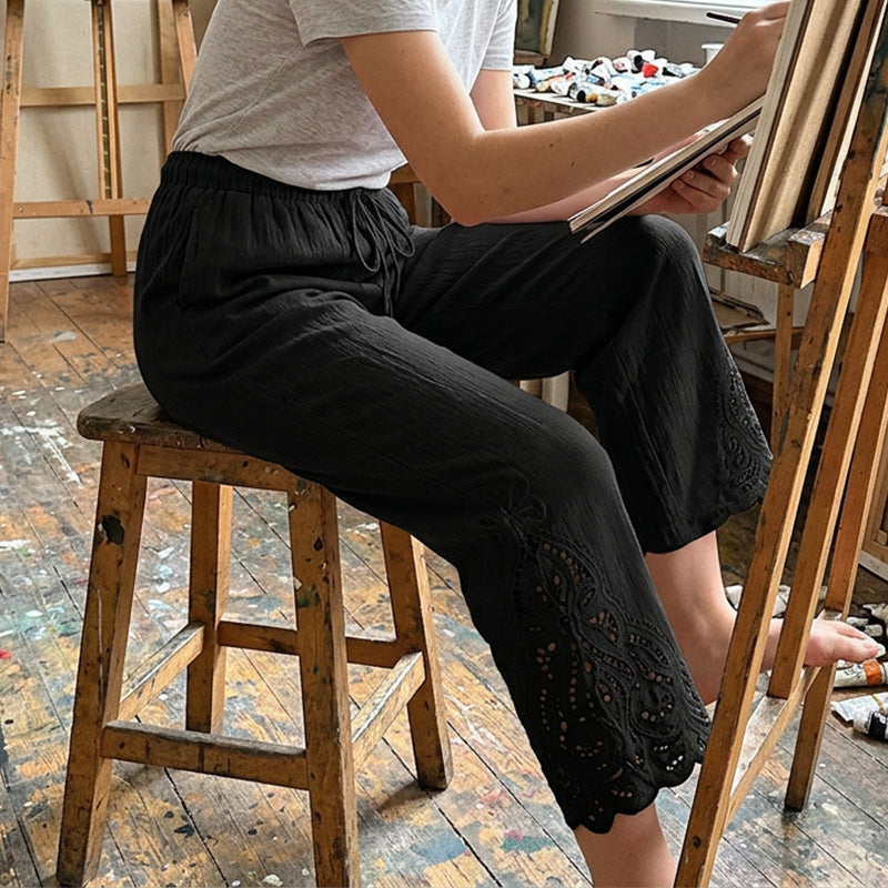 Pantaloni casual da donna traspiranti a gamba larga