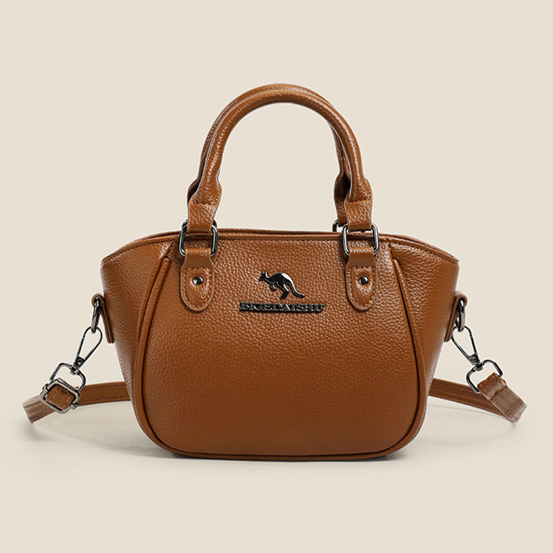 TIME Retro Boston Handbag ¨C Pebbled Texture, Crossbody, Compact & Spacious