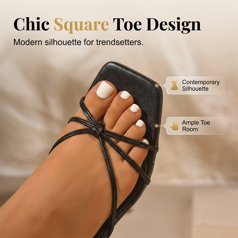Sandalias elegantes de tacón de aguja y tiras cruzadas para mujer