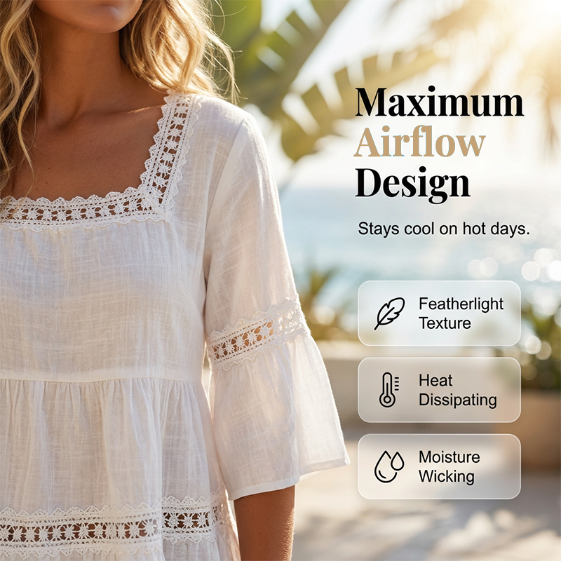 Blusa estiva elegante con scollo quadrato