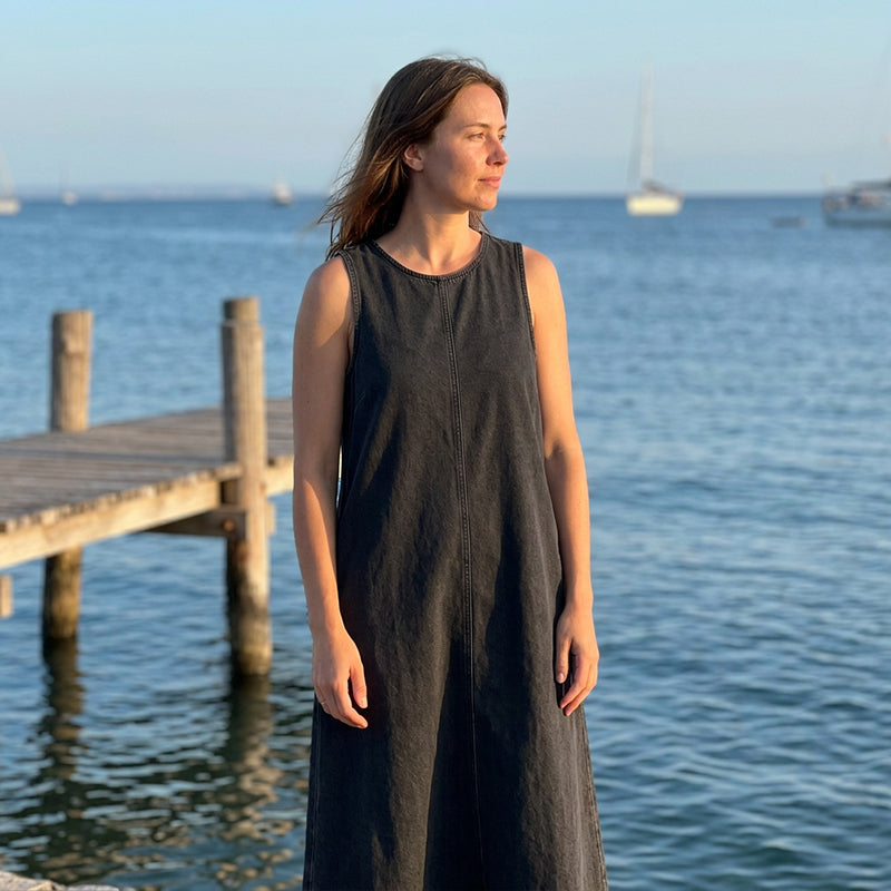Vestido vaquero informal de verano para mujer