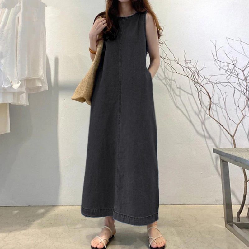 Vestido vaquero informal de verano para mujer